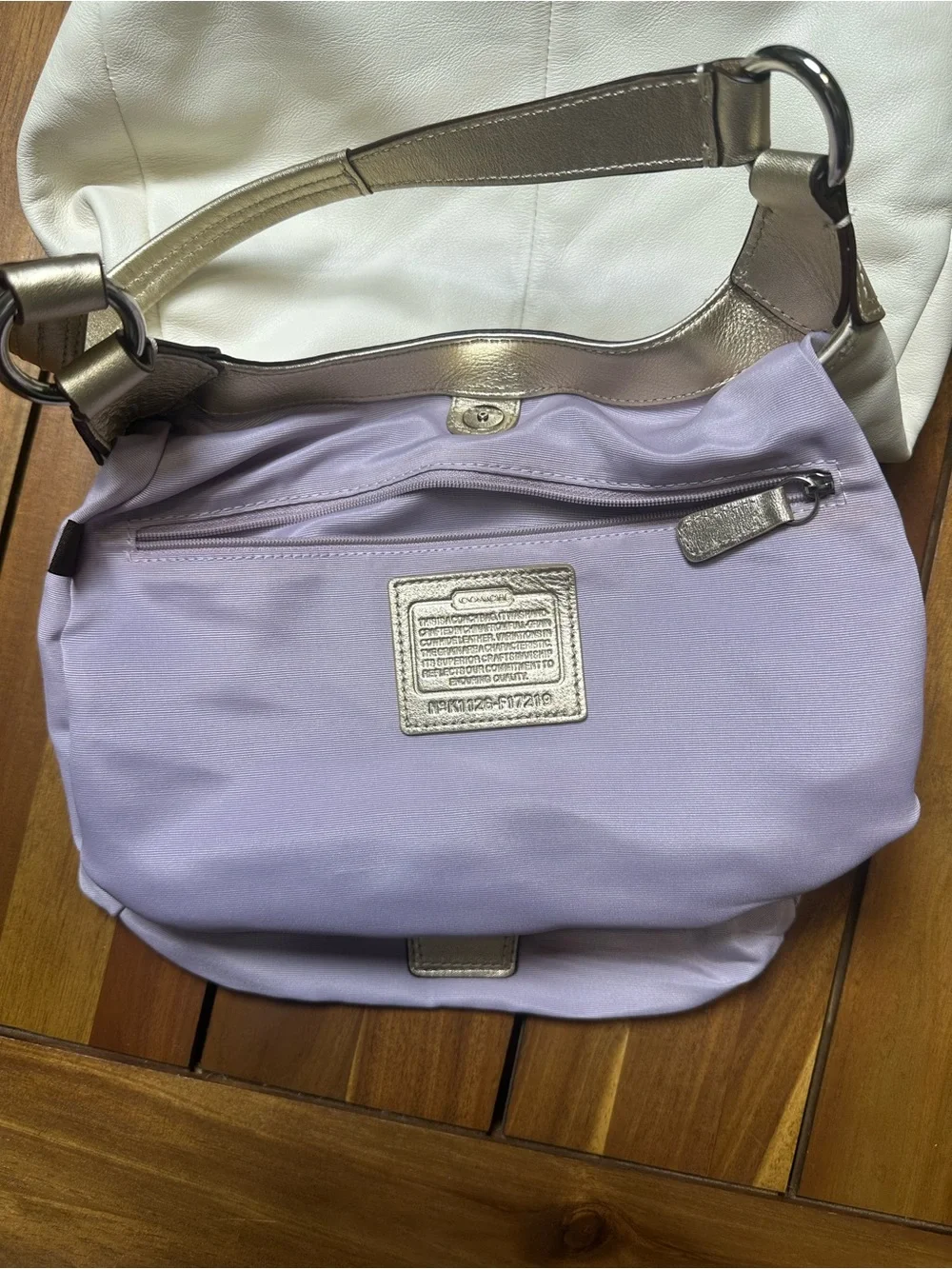 Coach Lynn SoHo White Smooth Leather Shoulder Bag with Gold Trim